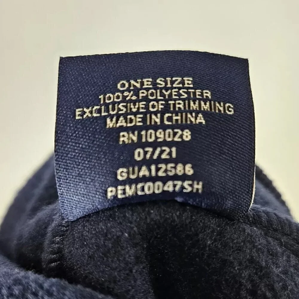 US Polo ASSN Beanie Toque Adult O/S Blue Knit Fleece Embroidered Pony Warm
